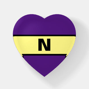 Monogram Purple Yellow Choose Colors Paperweight