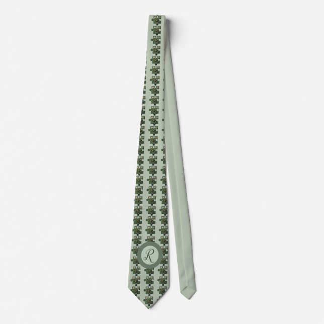 Monogram puzzle neck tie (Front)