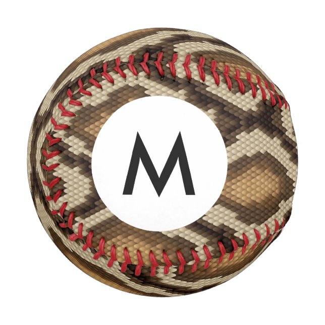 Monogram Python snake skin pattern 2 Baseball (Front Left)