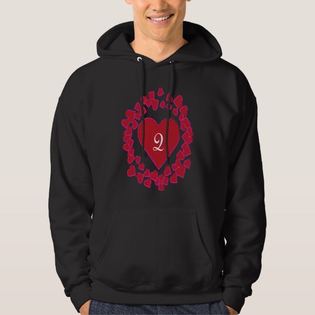 Monogram Q  Heart Wreath Shape Hoodie (Front)