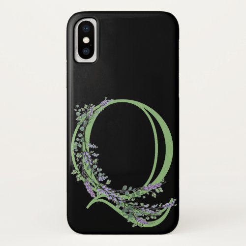 Monogram Q Lavender Eucalyptus iPhone X Case