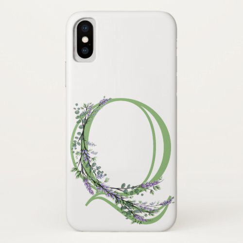 Monogram Q Lavender Eucalyptus iPhone X Case