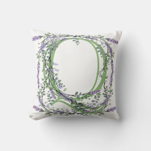 Monogram Q Lavender Eucalyptus Throw Pillow
