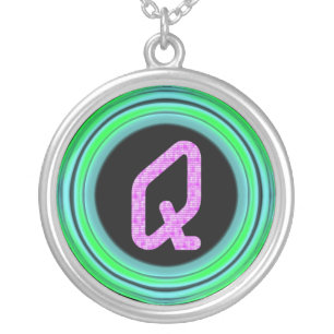 Monogram "Q" Silver Plated Necklace