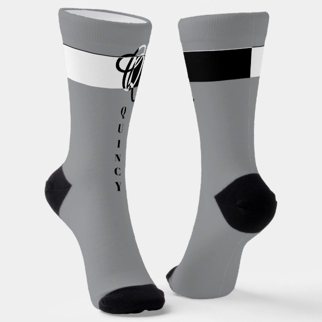 "Monogram Q" Socks (Angled)
