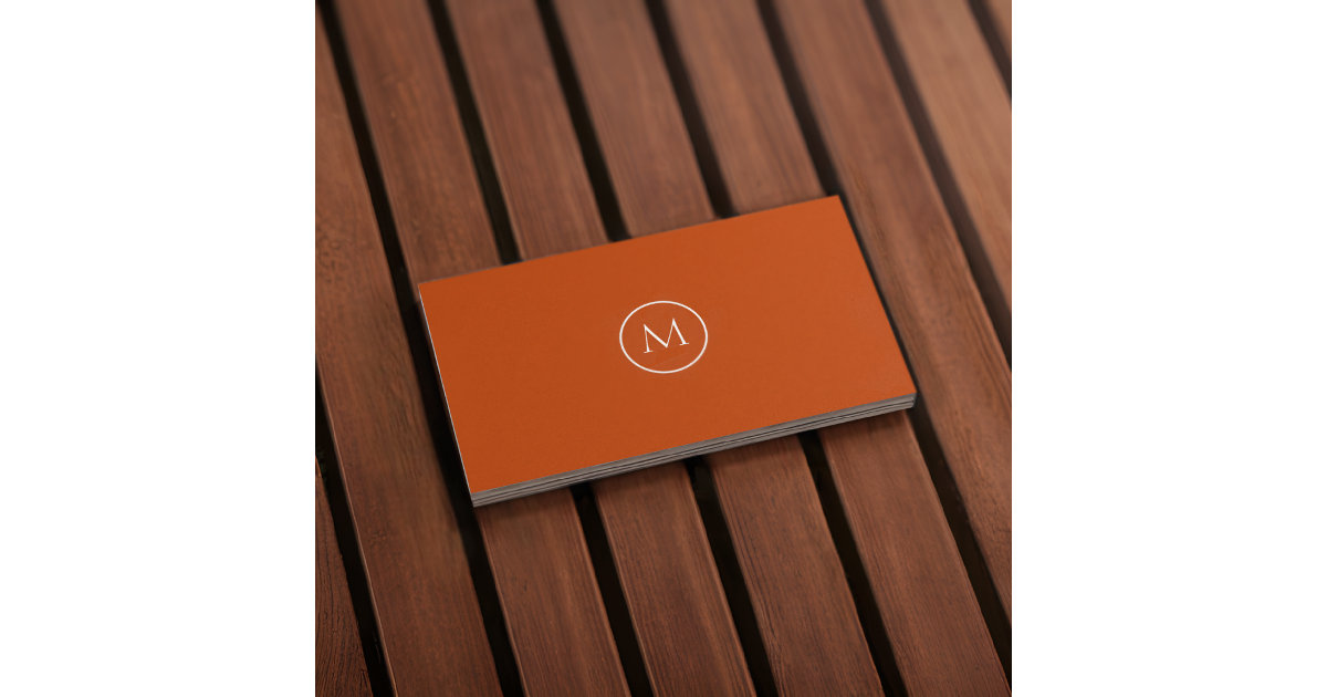 Monogram Qr Code Cinnamon Business Card Zazzle