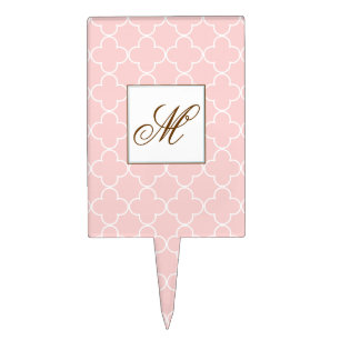 Monogram Quatrefoil Cake Topper