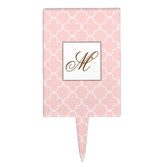 Monogram Quatrefoil Cake Topper (Front)