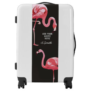 Monogram Quote Cute and Trendy Tropical Flamingo Luggage