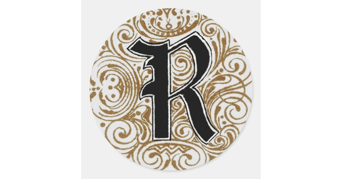 Monogram ‘R’ in Gold - Sticker | Zazzle
