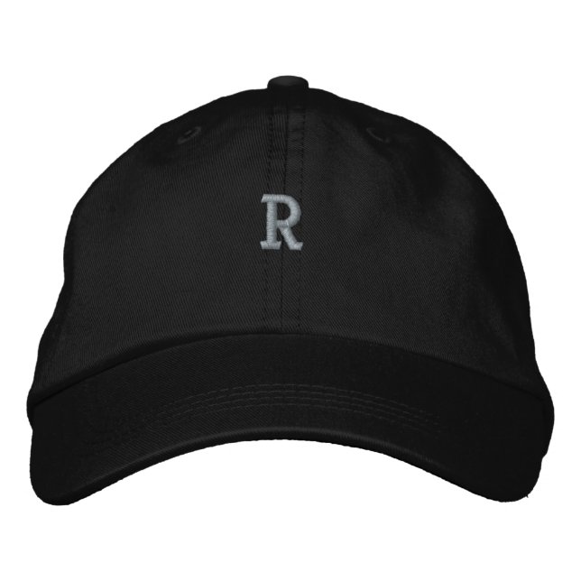 Monogram "R" Initial Logo Embroidered Hats  (Front)