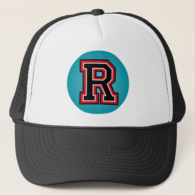 Monogram "R" Initial Trucker Hat (Front)