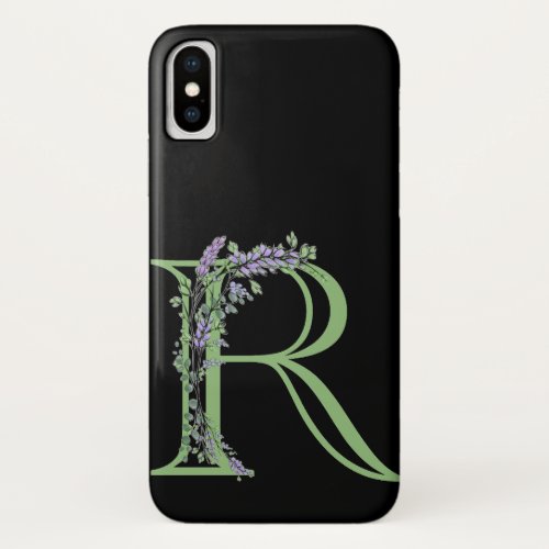 Monogram R Lavender Eucalyptus iPhone X Case