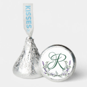 Monogram R Lavender Eucalyptus Watercolor Painting Hershey®'s Kisses®