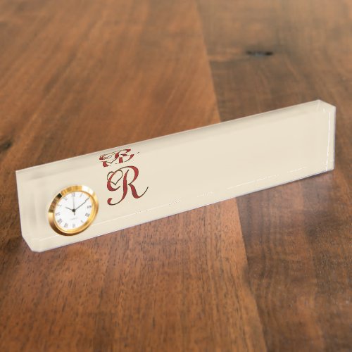 MONOGRAM R Letter Name Heart Destiny DestinyS Desk Name Plate