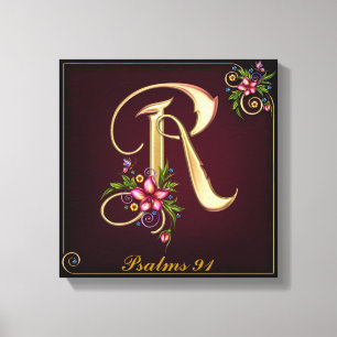 Monogram R Premium Wrapped Canvas (Gloss) Print