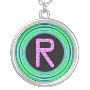 Monogram "R" Silver Plated Necklace