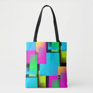 Monogram RA Rainbow Blocks Tote Bag