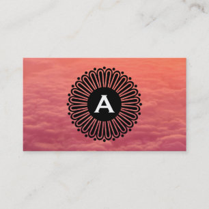Monogram Radial Clouds Business Card