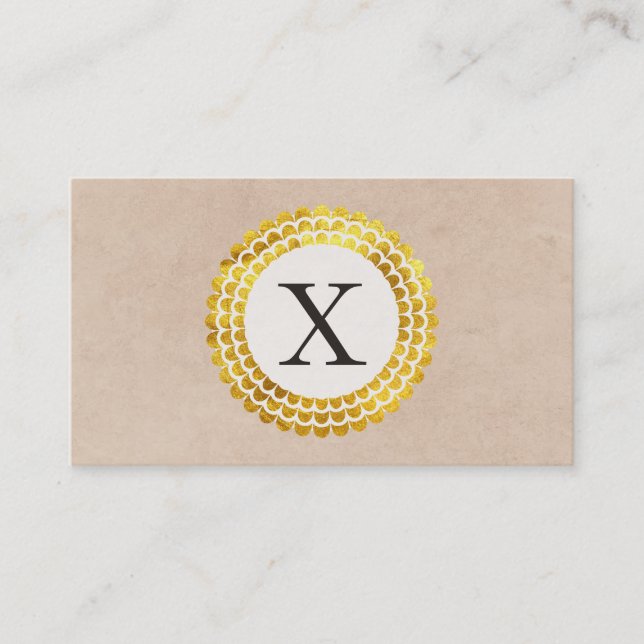 Monogram Radial | Gold Business Card (Front)