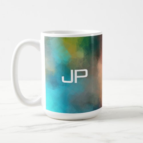 Monogram Rainbow Colors Colorful Abstract Template Coffee Mug
