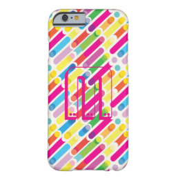 Monogram Rainbow Diagonal Lines Pattern Pop Art Barely There iPhone 6 Case