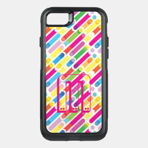 Monogram Rainbow Diagonal Lines Pattern Pop Art OtterBox Commuter iPhone SE/8/7 Case