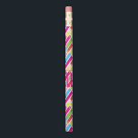 Monogram Rainbow Diagonal Lines Pattern Pop Art Pencil<br><div class="desc">Monogram Rainbow Diagonal Lines Pattern Pop Art Trendy Design For All Occassion,  Holiday,  Birthday Party,  Anniversary,  Travel - gifts and presents,  with Monogram text template. Summer Holiday. Red,  Blue,  Pink,  Yellow,  Violet,  Magenta,  Green - Abstract colors.</div>
