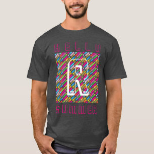 Monogram Rainbow Diagonal Lines Pattern Pop Art T-Shirt