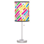 Monogram Rainbow Diagonal Lines Pattern Pop Art Table Lamp (Left)