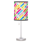 Monogram Rainbow Diagonal Lines Pattern Pop Art Table Lamp (Right)
