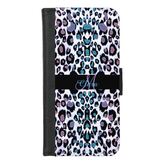 Monogram Rainbow Leopard Phone Wallet Case (Front)