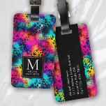 Monogram Rainbow Leopard Print Luggage Tag<br><div class="desc">Liven up your luggage with this personalized design that's perfect for travellers</div>