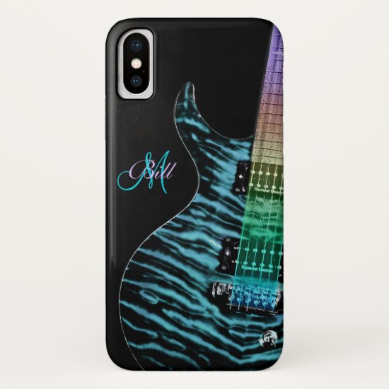 Monogram Rainbow Neck Guitar iPhone X Case
