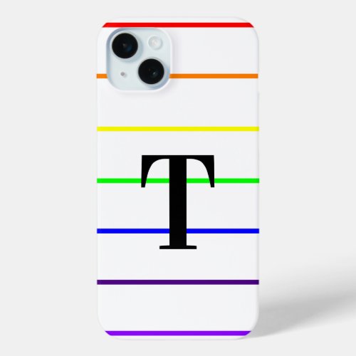 Monogram Rainbow Stripes iPhone 15 Plus Case