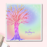 Monogram Rainbow Unicorn Colors 3 Ring Binder<br><div class="desc">This girl's binder is decorated with a tree and rainbow unicorn colors with glittering stars.
You can customize it with a name and monogram.
Original Mosaic Tree © Michele Davies.</div>