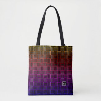 Monogram Rainbow Weave Black Tote Bag