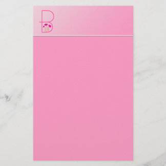 Monogram Raspberry Gerber Daisy Stationery