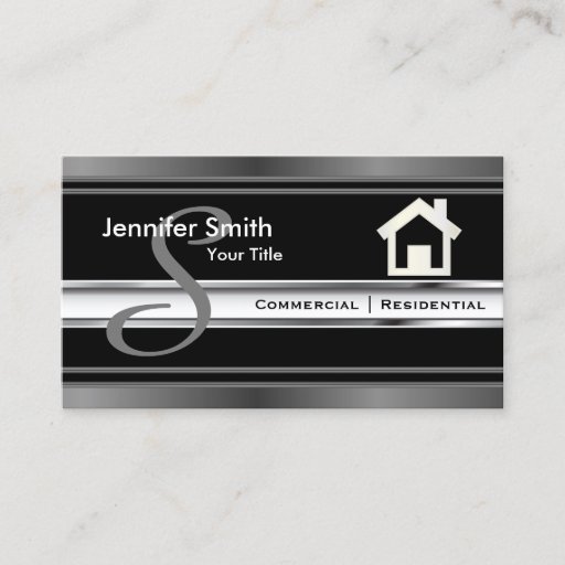 Customizable Monogram Real Estate Professional Agent Business Card