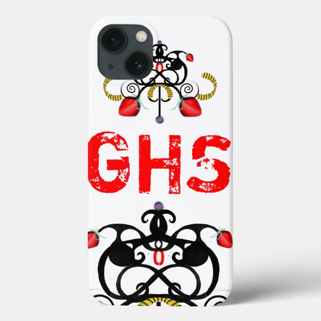 MONOGRAM RED AND BLACK Case-Mate iPhone CASE (Back)