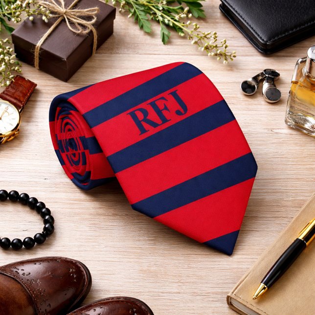Monogram Red and Blue Neck Tie (Creator Uploaded)