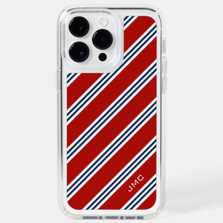 Monogram Red And Blue Stripes Speck Iphone 14 Pro Max Case