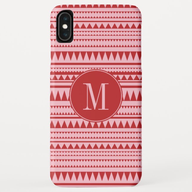 Monogram Red and Pink Geometric Pattern Case-Mate iPhone Case (Back)