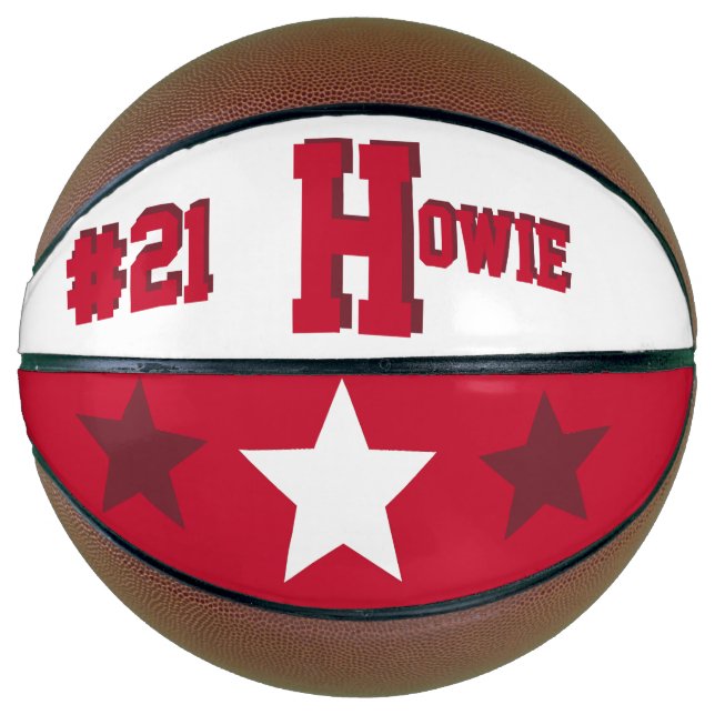 Monogram Red and White Basketball (Front)