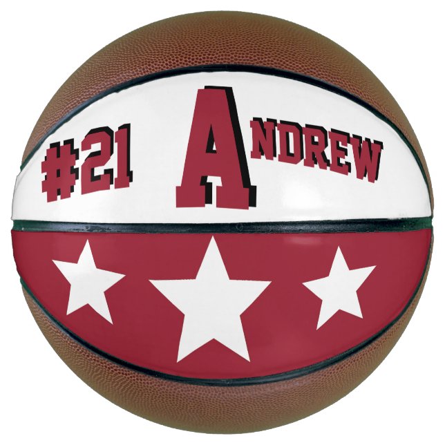 Monogram Red and White Basketball (Front)