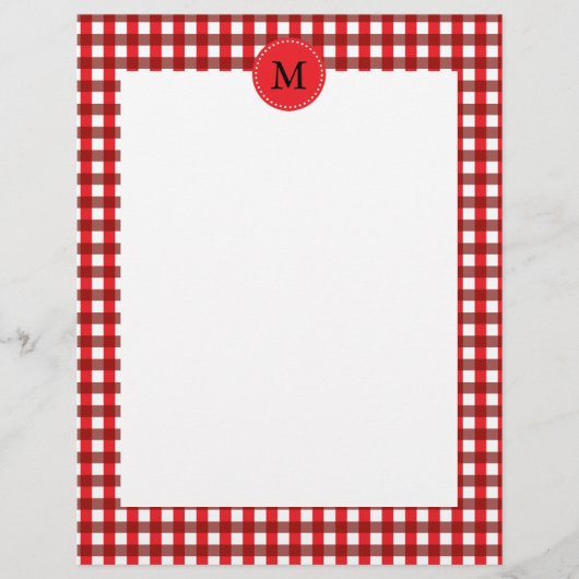 Monogram Red and White Gingham Pattern (Front)