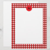 Monogram Red and White Gingham Pattern (Front/Back)