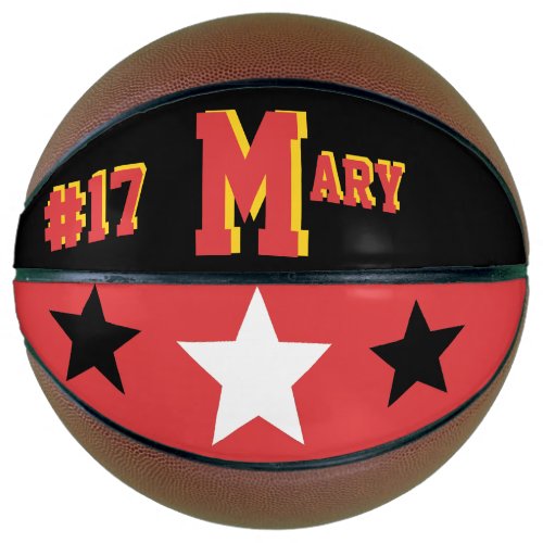 Monogram Red Black  Gold Basketball