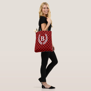 Monogram Red Buffalo Check Tote