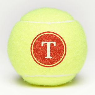Monogram Red Dot Serif Tennis Balls